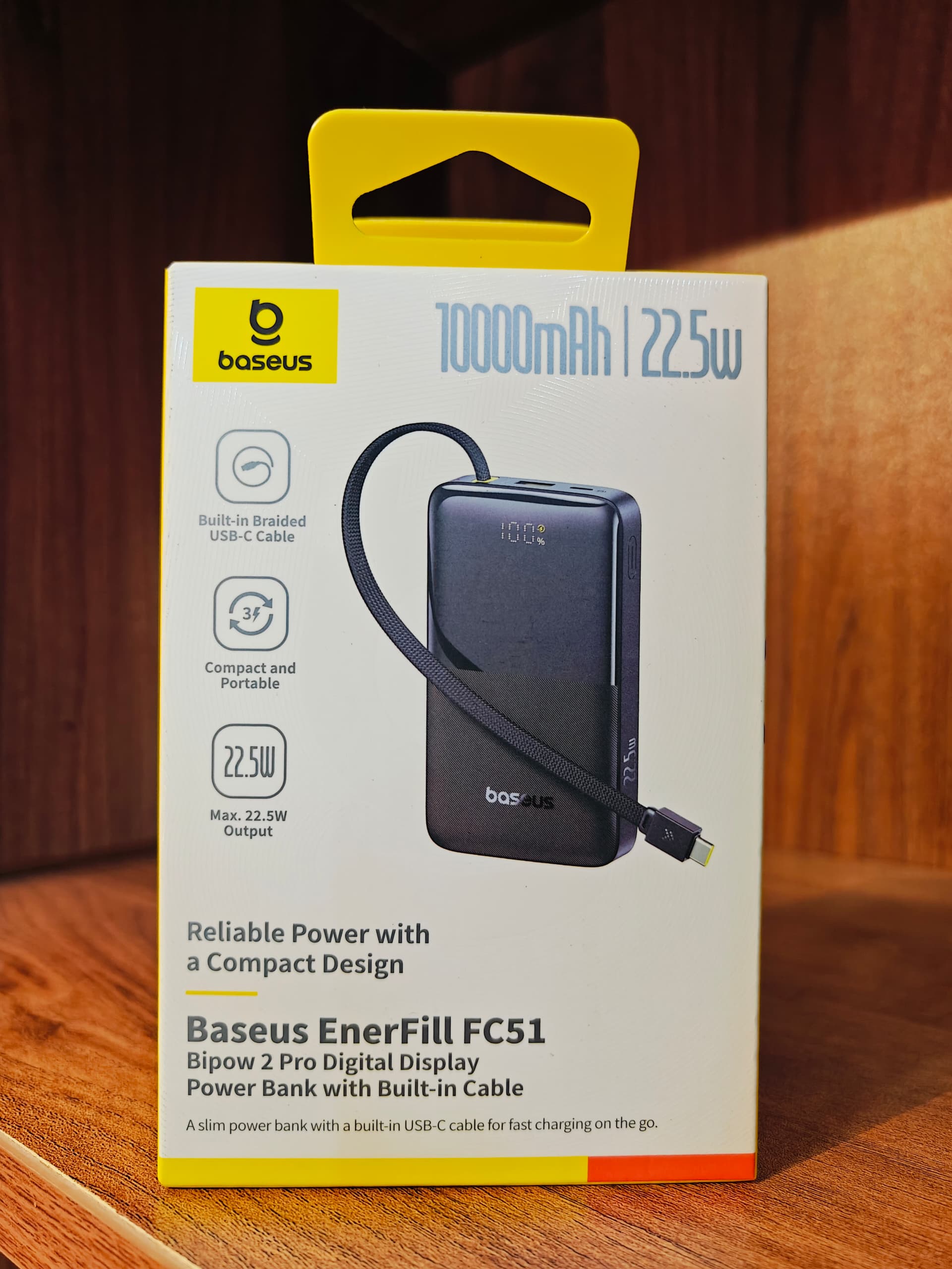 Baseus Enerfill Fc51 Bipow 2 Pro Digital Display 10000Mah 22.5W Power Bank With Built In C