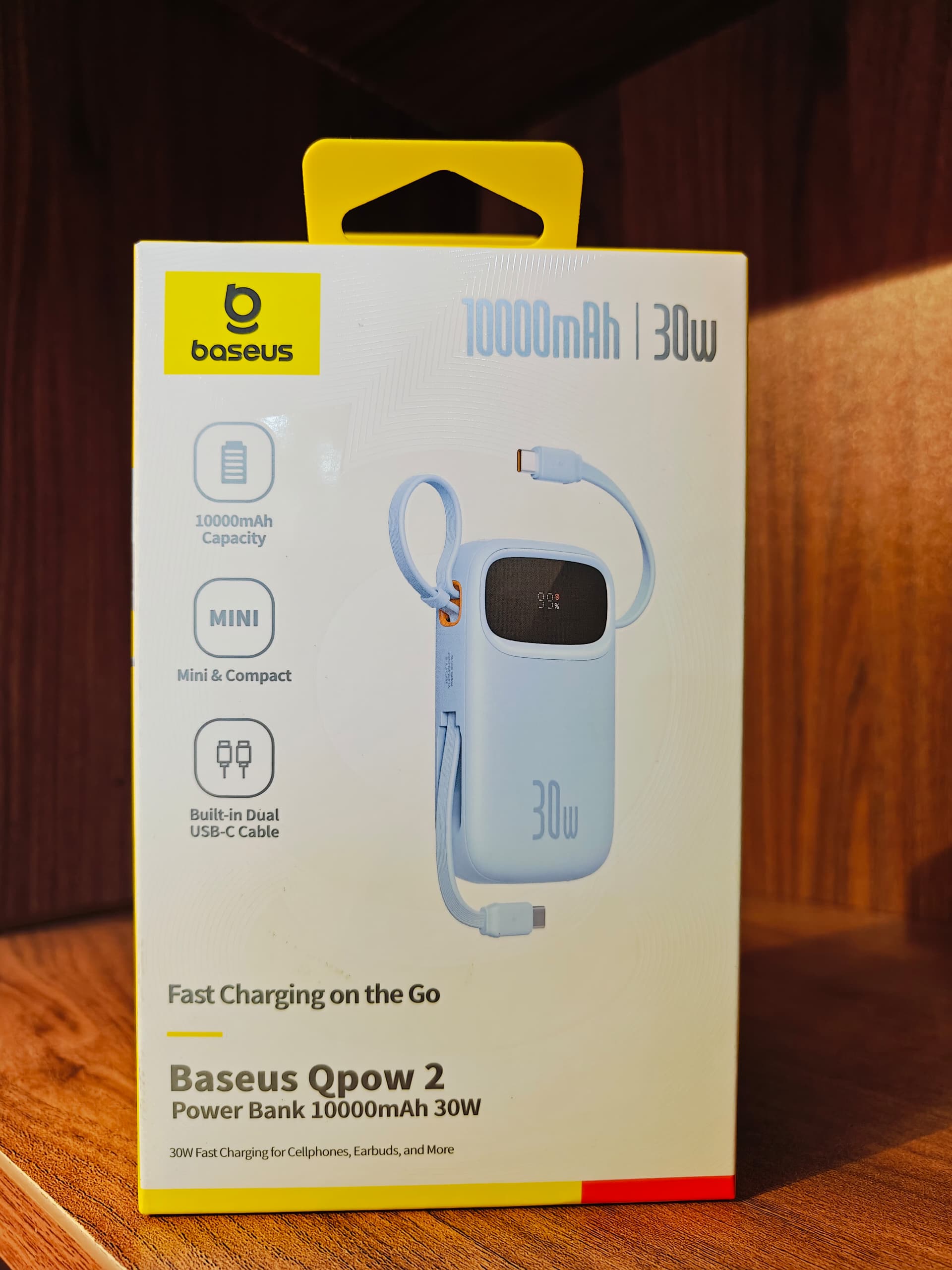 Baseus Qpow 2 Fast Charging On The Go 10000Mah 30W Power Bank With Digital Display And Bui