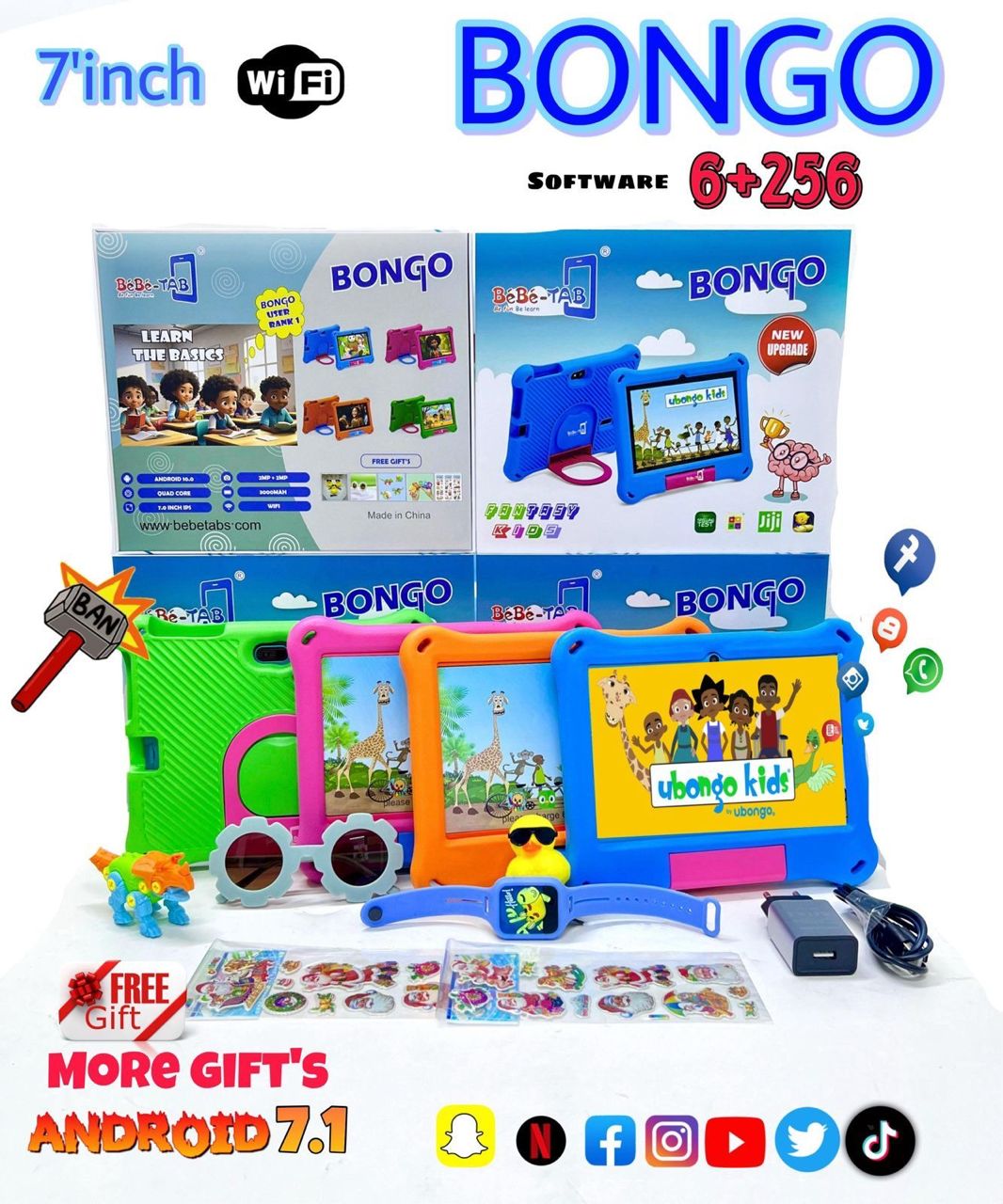 Bongo 7 Inch Kids WiFi Tablet