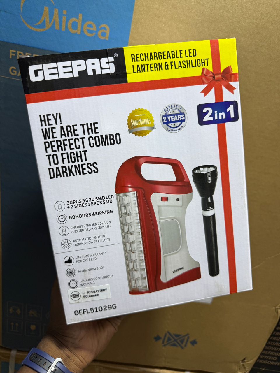 Geepas 2In1 Rechargeable Latern And Torch