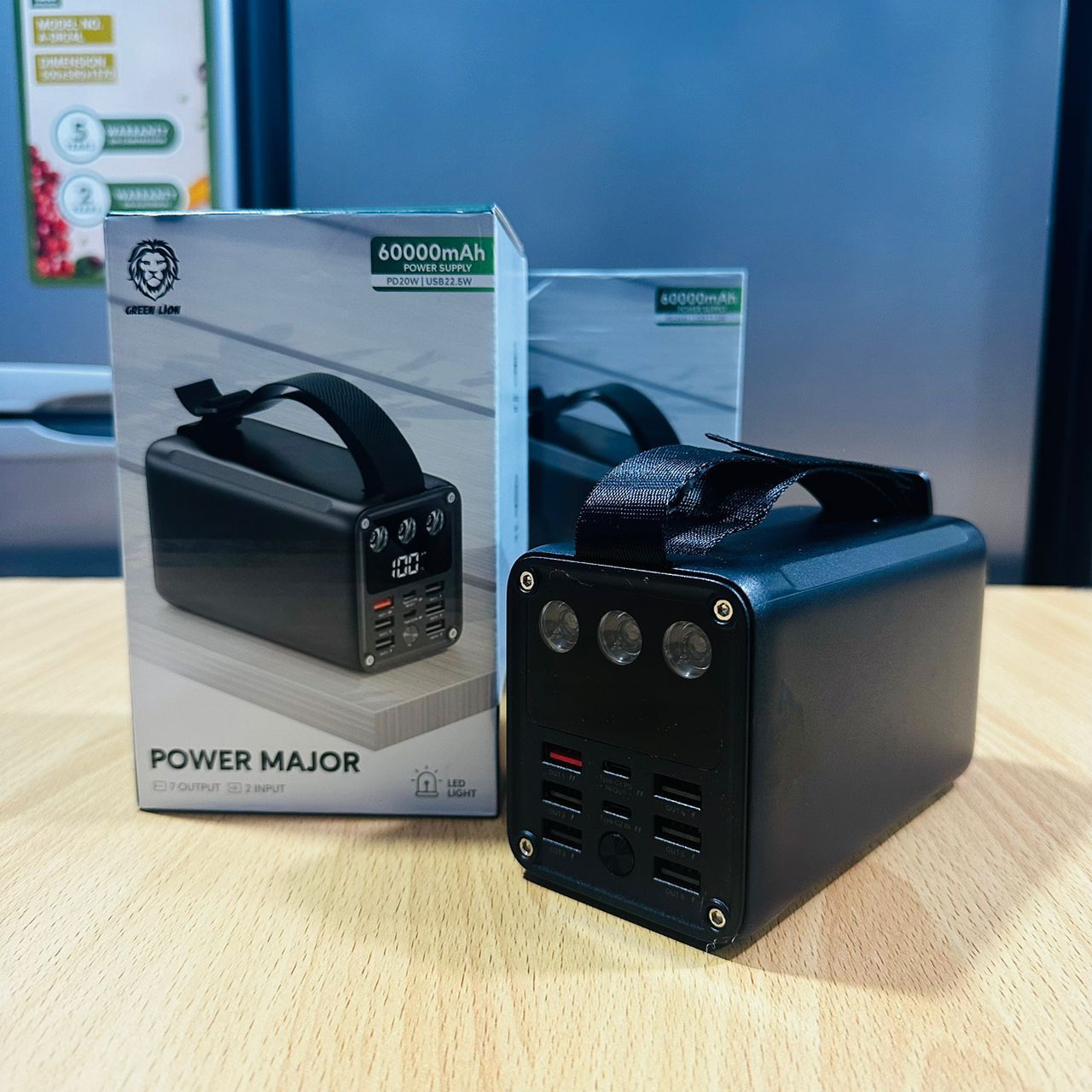 Green Lion 60000Mah 20W 7Output Power Bank