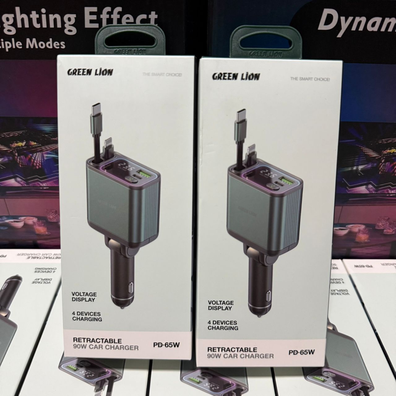 Green Lion Retractable 90W Car Charger
