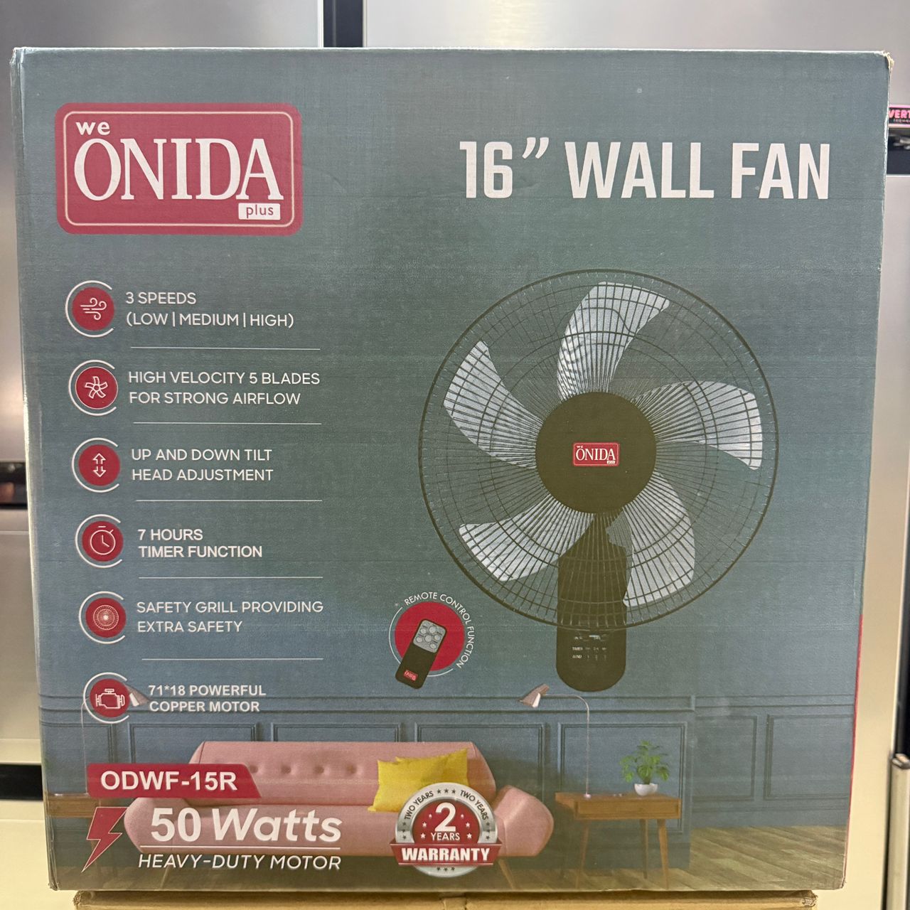 Onida 16 Inch Stand Fan with Remote