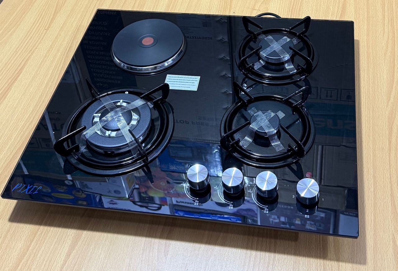 Pixel 60Cm 3+1 Glass Gas And Electric Hobb