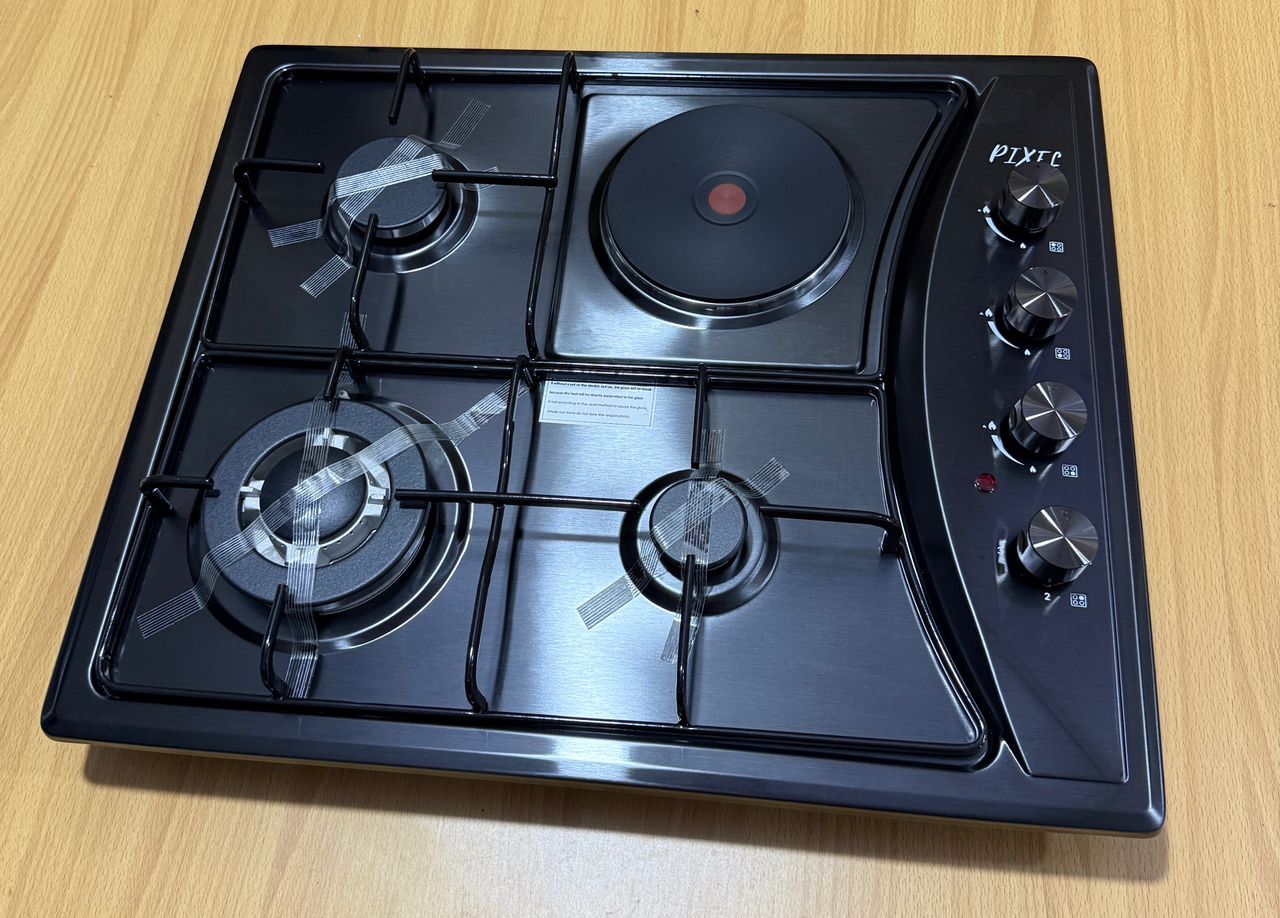 Pixel 60Cm Inbuilt Gas Hobb 3+1 Black Metallic
