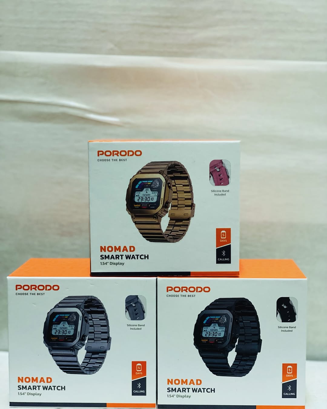 Porodo Nomad Bt Smart Watch 290Mah Battery 15 Day Standby Voice Assistant For Hands Free C