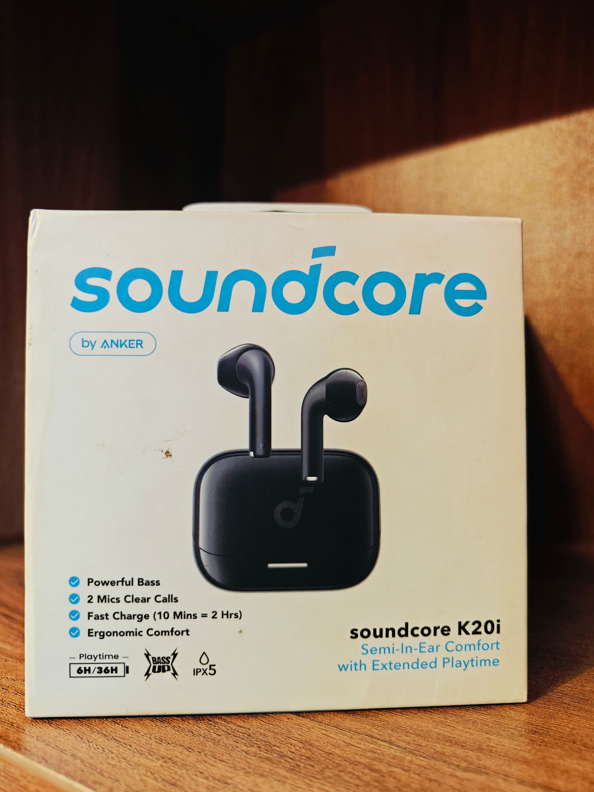 Soundcore K20I By Anker Semi In Ear Headphones Wireless Bluetooth 36 Hour Playtime Quick C