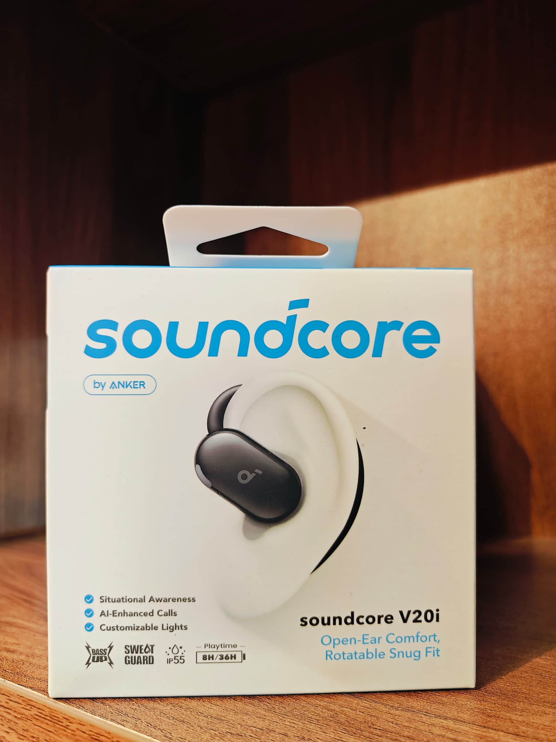 Soundcore V20I By Anker Open Ear Headphones Adjustable Ear Hooks Ultra Comfort Snug Fit Po