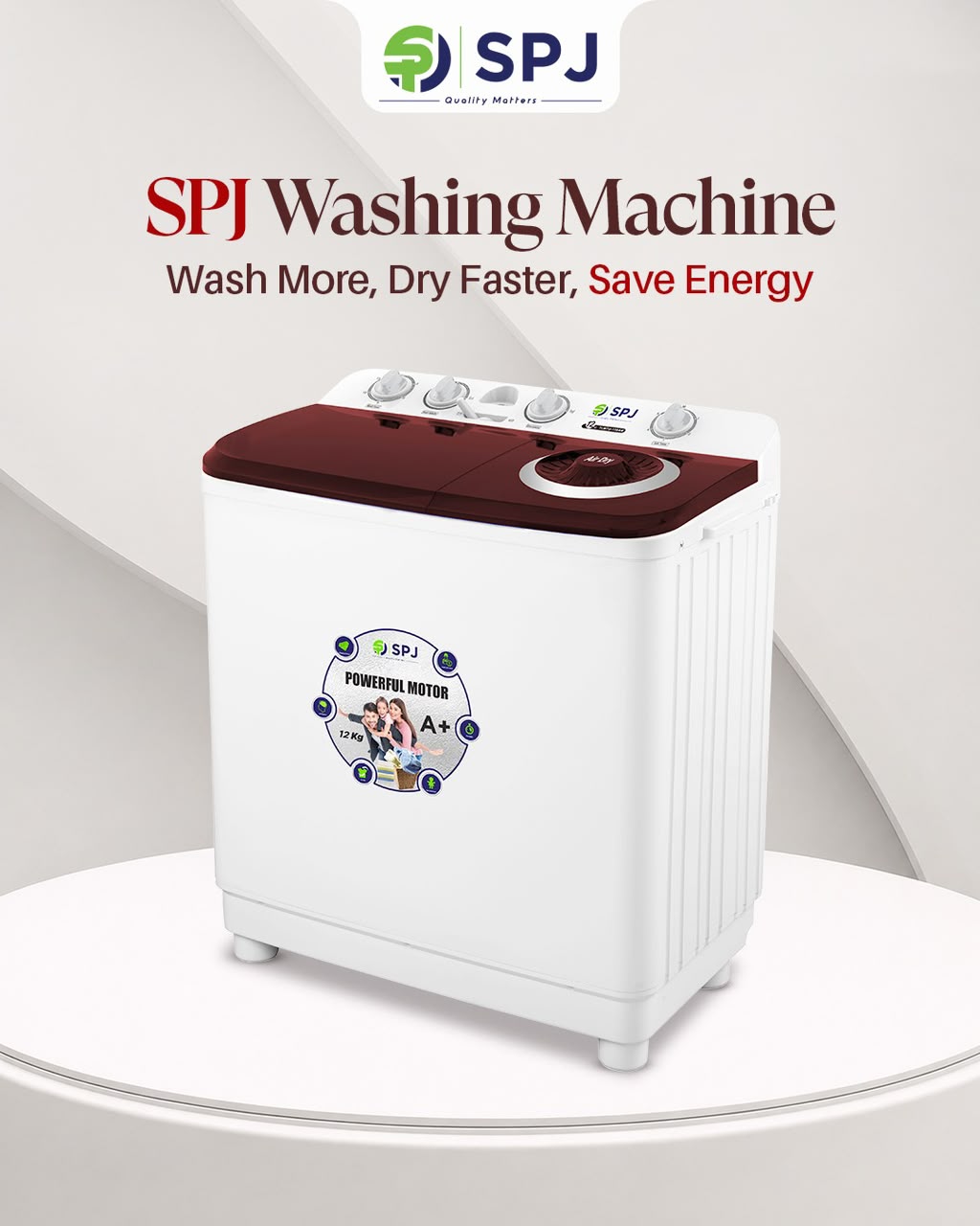 Spj Washing Machines Twin Tubs 7Kg